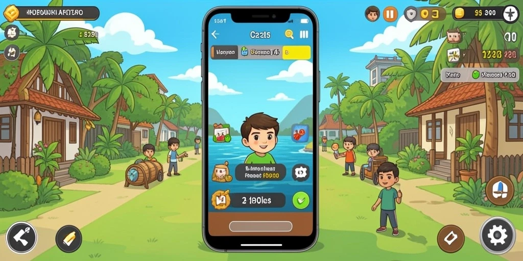 Screenshot menunjukkan tampilan grafis yang menawan dalam game.